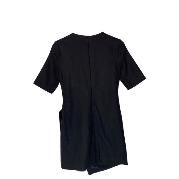 Kate Spade Saturday Black Short Sleeve Wool Blend Buckle Over Mini Dress Size 00 - Picture 6 of 10